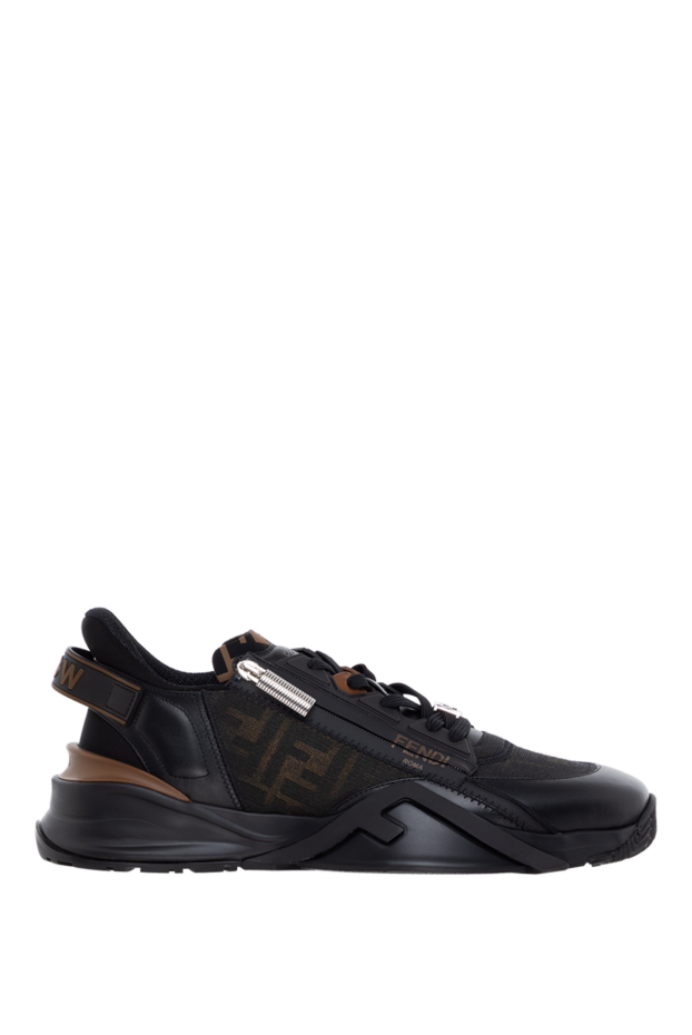 Fendi flow sneakers black with leather zipper 184929 - photo 1