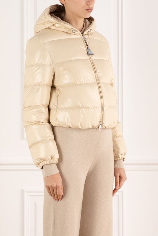Moncler women's beige jacket with a hood warm 184940 - photo 3