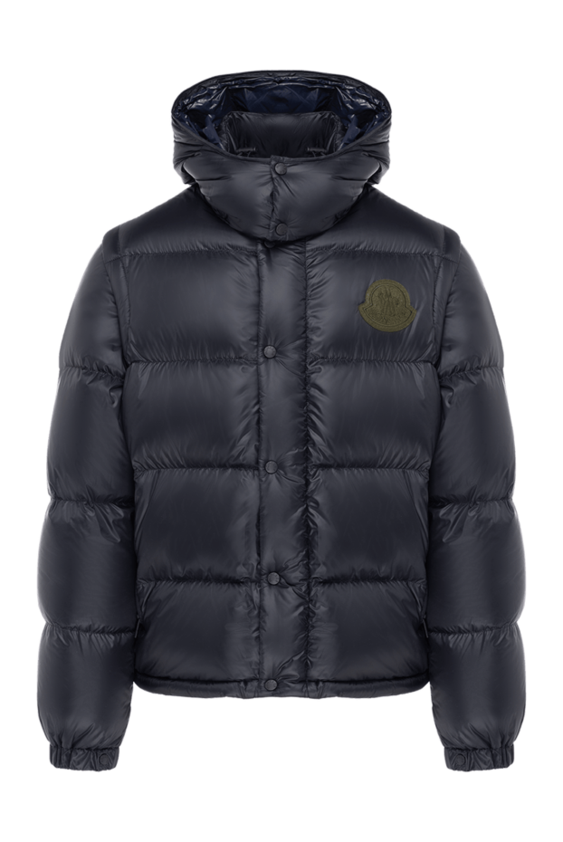 Men's black padded jacket with logo - photo 1