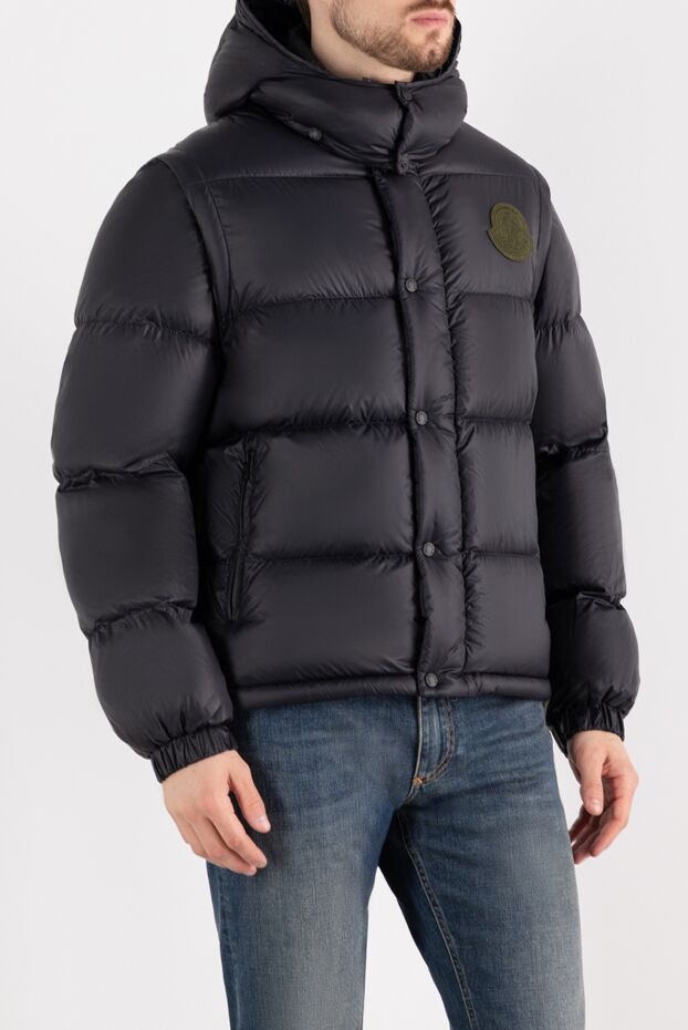 Moncler men's black padded jacket with logo 184944 - photo 3