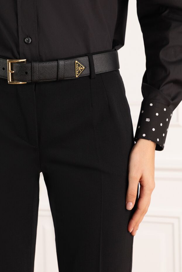 Prada women's belt with black leather logo. 184963 - photo 2