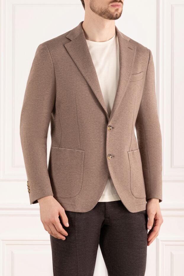 Sartoria Latorre cotton jacket for men, beige, single-breasted 184981 - photo 3