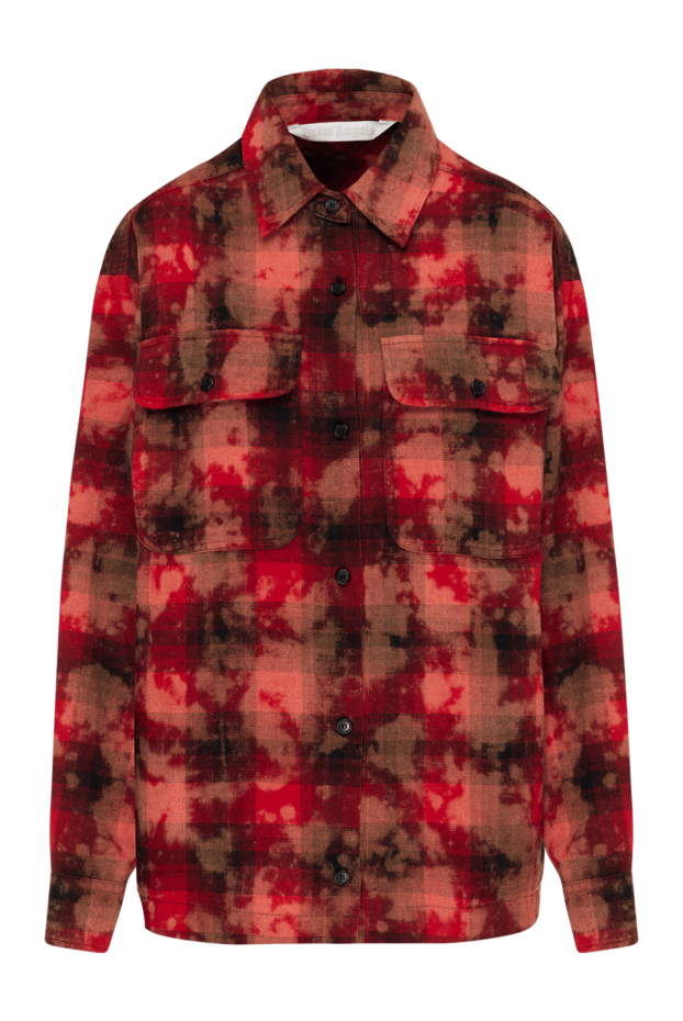 Palm Angels women's red plaid shirt with a tie-dye effect 184984 - photo 1