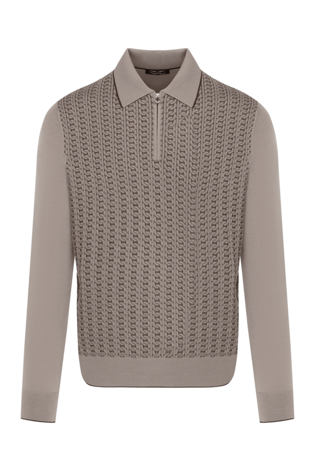 Stefano Ricci beige long sleeve polo with crocodile logo 184990 - photo 1