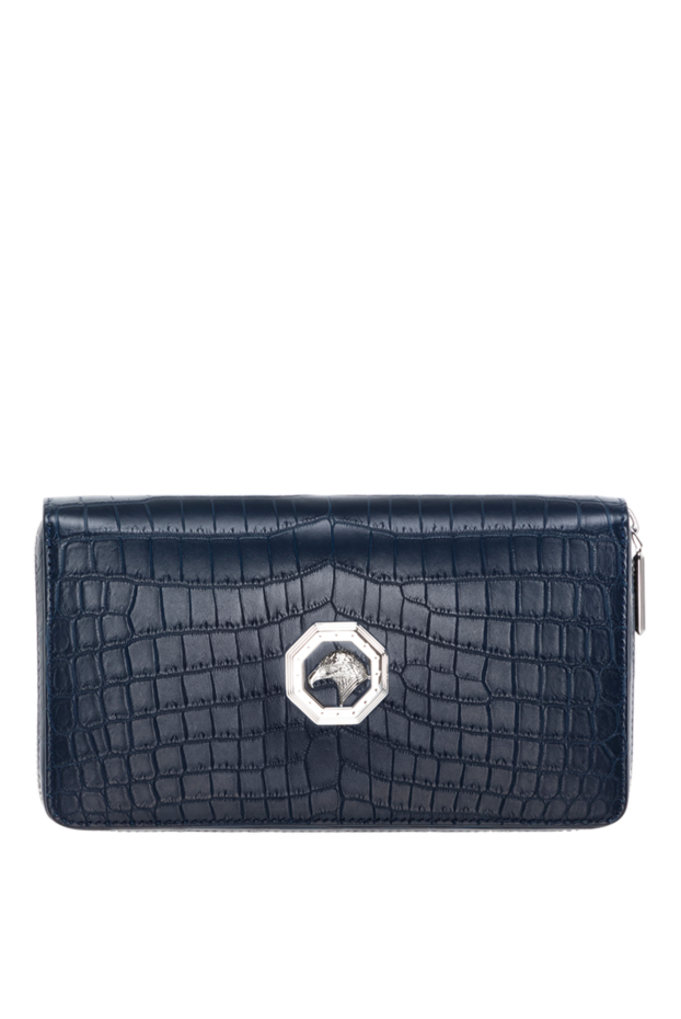 Stefano Ricci wallet with a zipper made of crocodile leather for men blue 184993 - photo 1