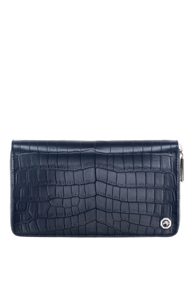 Stefano Ricci wallet with a zipper made of matte crocodile leather men's blue 184994 - photo 1