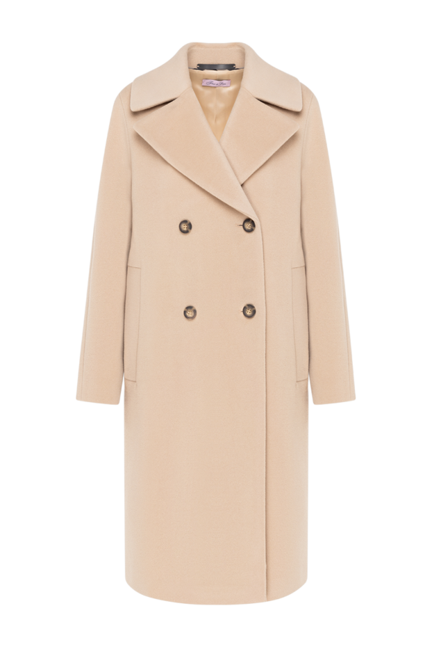 Fleur de Paris beige wool and angora double-breasted coat for women 185015 - photo 1