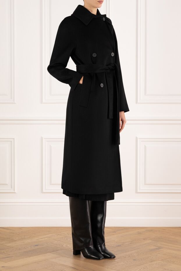 Fleur de Paris women's long woolen double-breasted coat black 185017 - photo 3