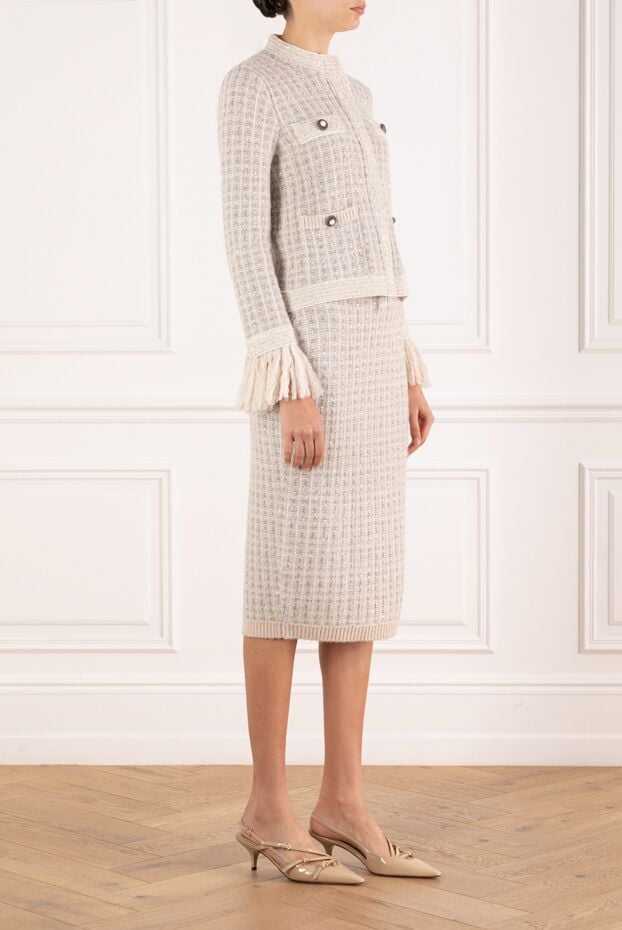 D.Exterior checkered suit jacket with skirt with sequins 185026 - photo 3