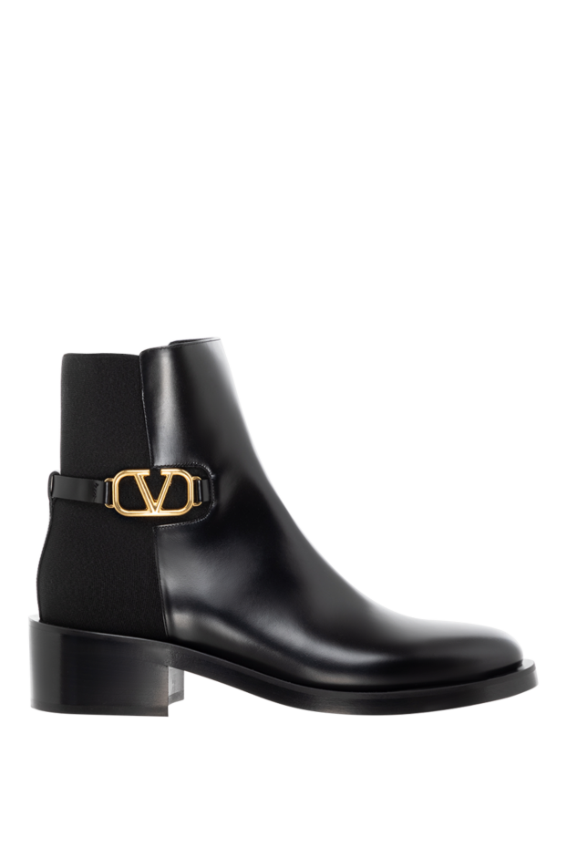 Valentino high leather boots with zipper black with logo 185055 - photo 1