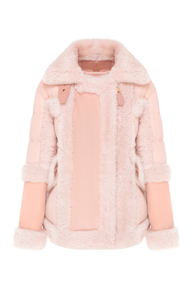 Nicole Benisti women's pink down jacket made of leather, fur and textiles 185088 - photo 1