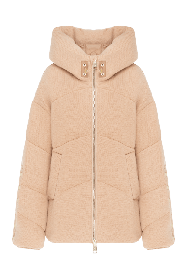 Nicole Benisti women's brown down jacket made of wool and cashmere with a hood 185089 - photo 1