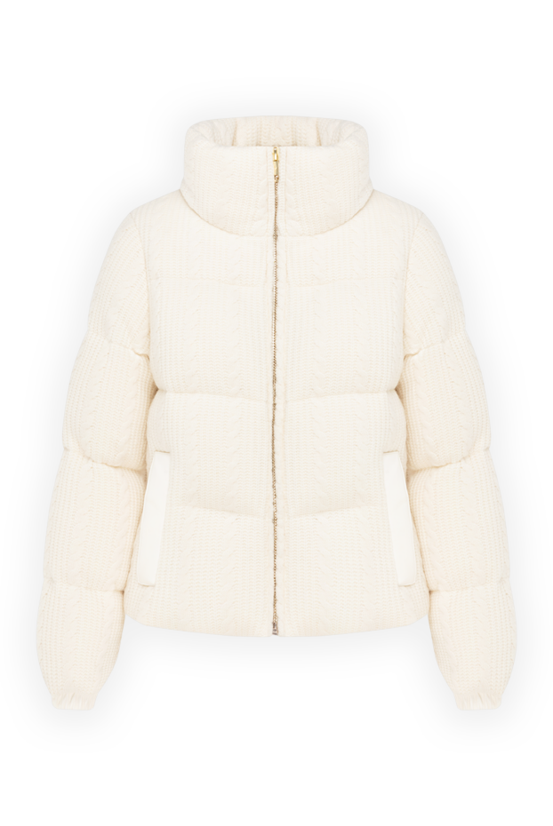 Nicole Benisti women's white down jacket made of wool and cashmere with a knitted pattern 185091 - photo 1