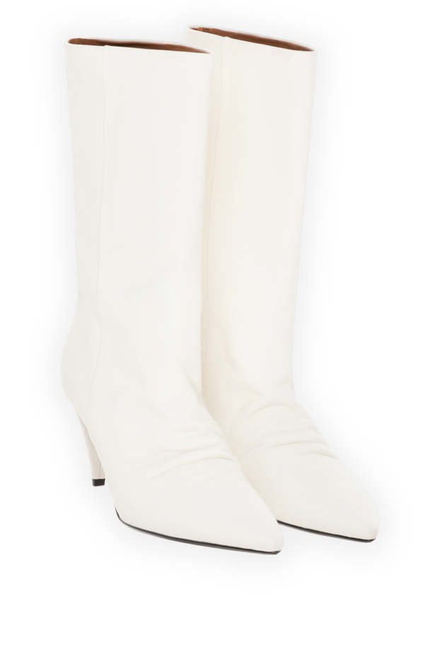 Fleur de Paris women's leather heeled boots white 185094 - photo 3