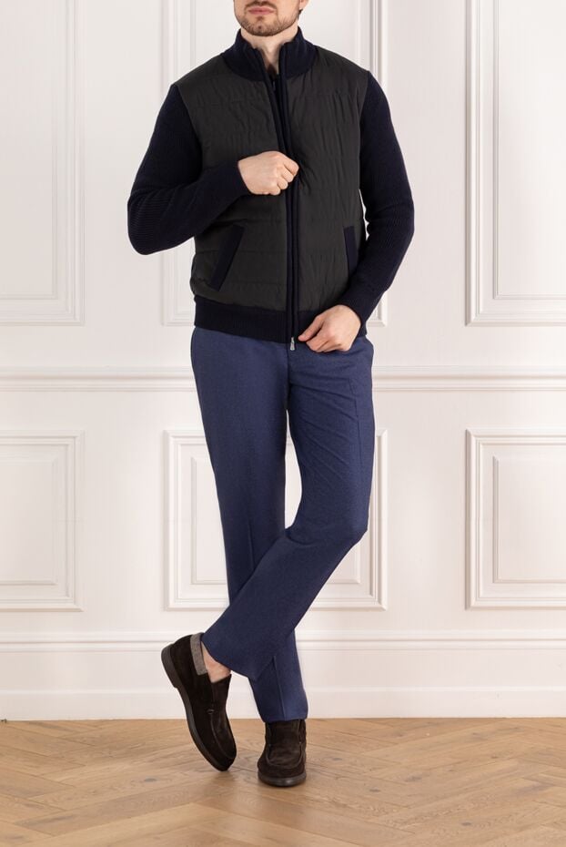 Barba Napoli bomber jacket men's wool blue 185107 - photo 2