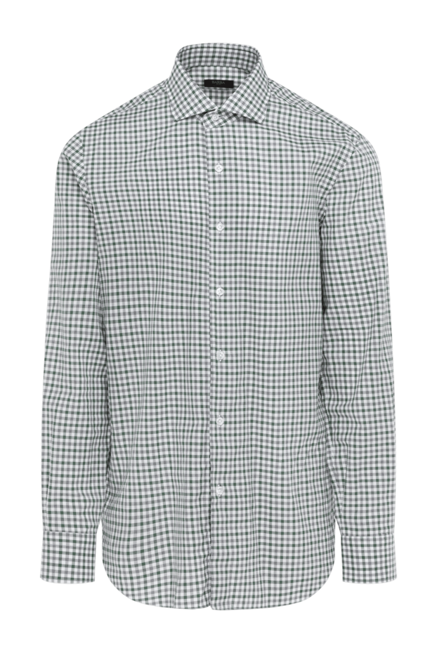 Barba Napoli men's green checkered cotton shirt 185111 - photo 1