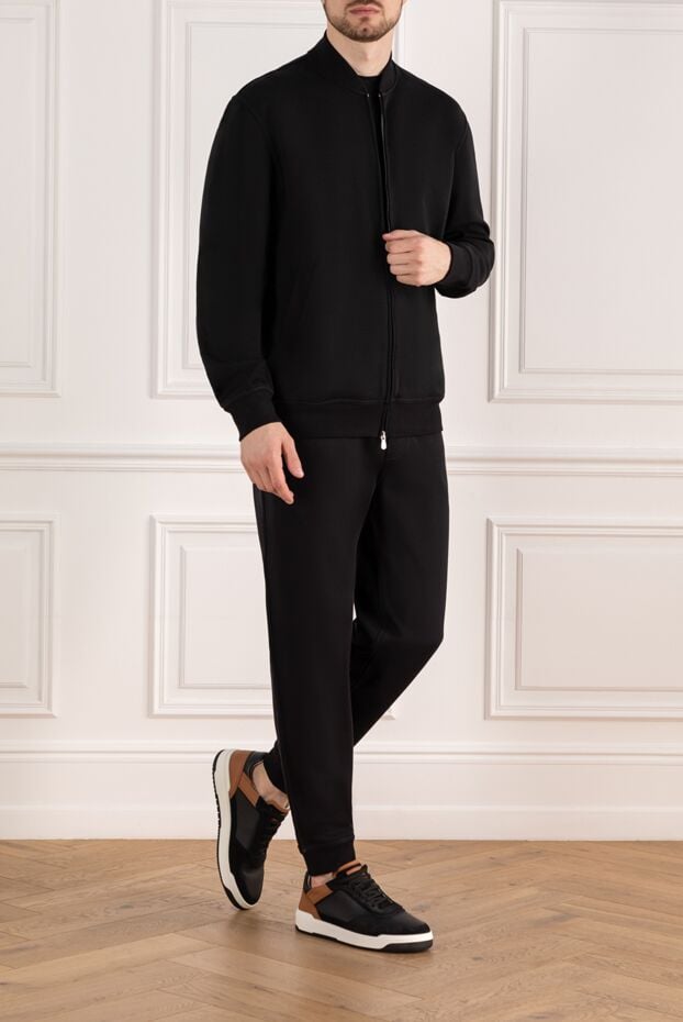 Brunello Cucinelli спортивний костюм чоловічий чорний на блискавці 185129 - фото 2