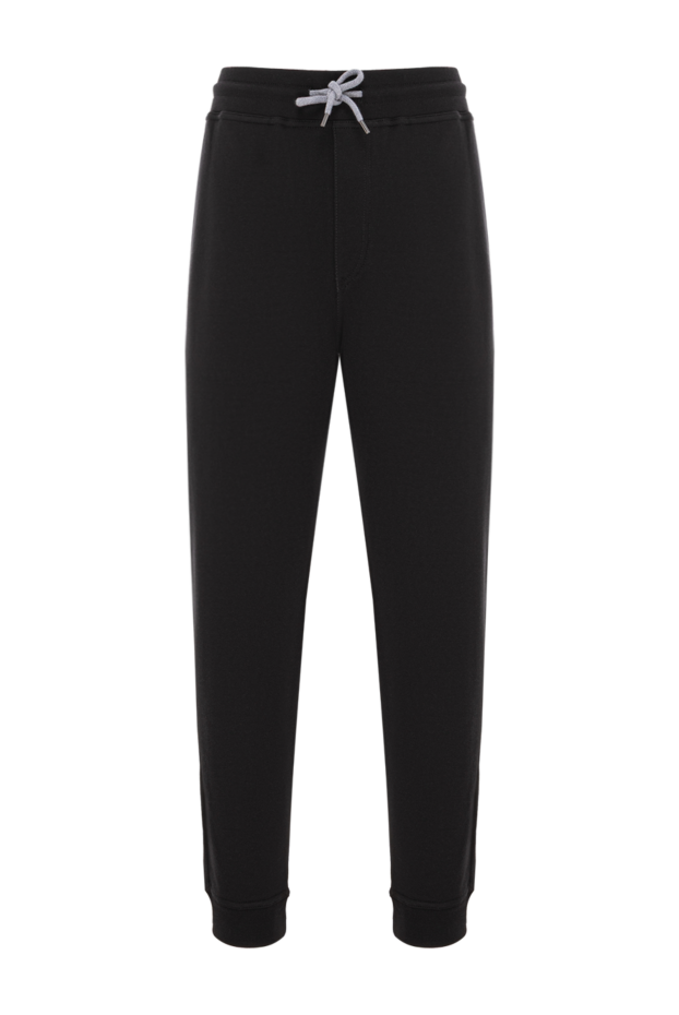 Men's black sweatpants with elastic waistband and cuffs - photo 1