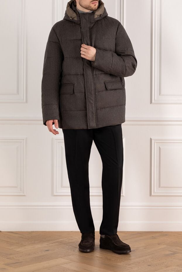 Gallotti men's gray down jacket with wool hood 185138 - photo 2