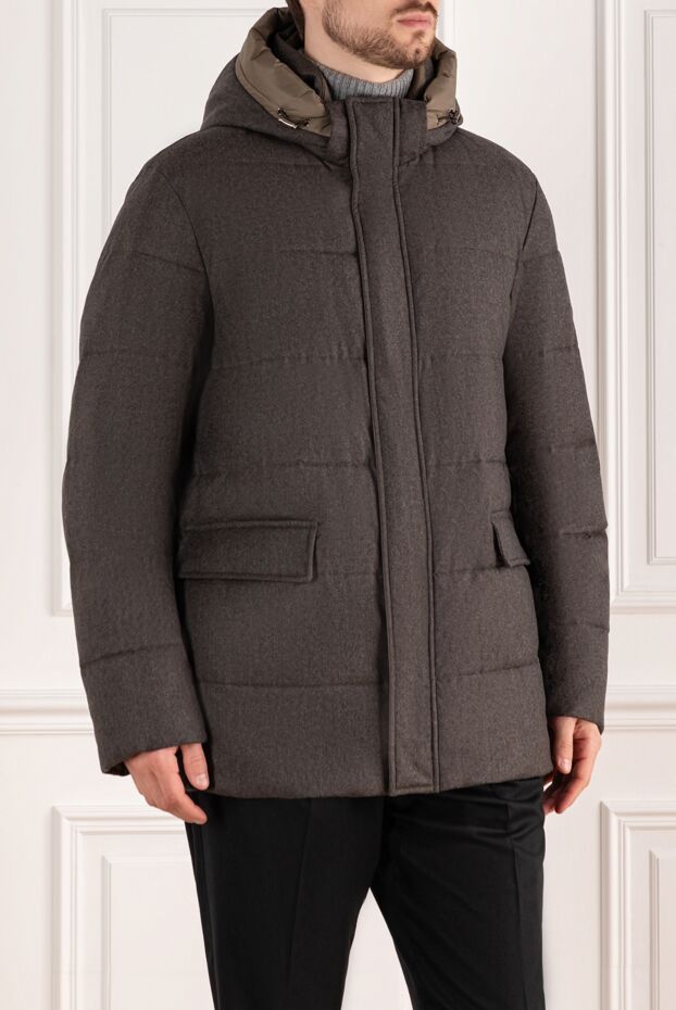 Gallotti men's gray down jacket with wool hood 185138 - photo 3