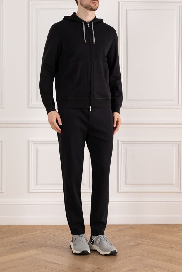 Brunello Cucinelli спортивний костюм чоловічий чорний з капюшоном 185196 - фото 3