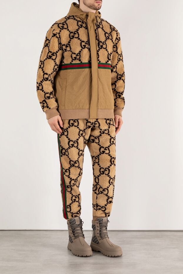 Gucci прогулянковий костюм з текстилю jumbo gg бежевий 185209 - фото 3