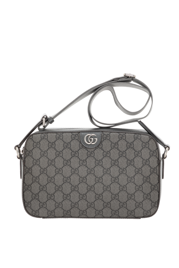 Gucci маленька чоловіча сумка через плече ophidia сіра 185220 - фото 1