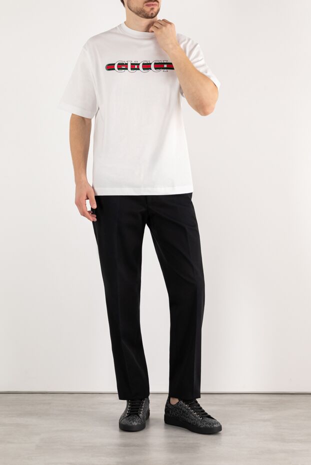 Gucci men's black cotton trousers 185233 - photo 3