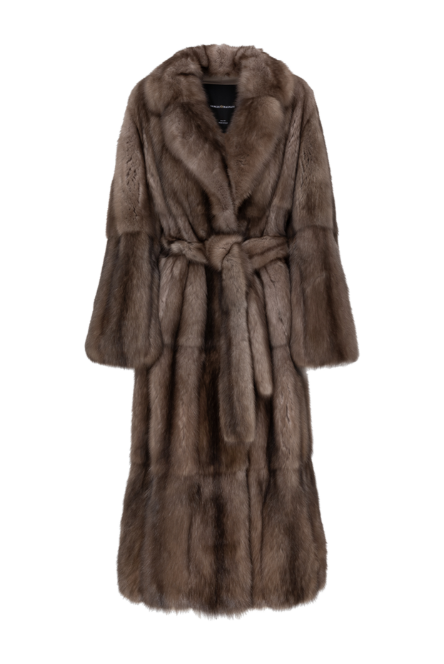Luxurious women's sable fur coat with thick fur and classic sable silhouette - photo 1