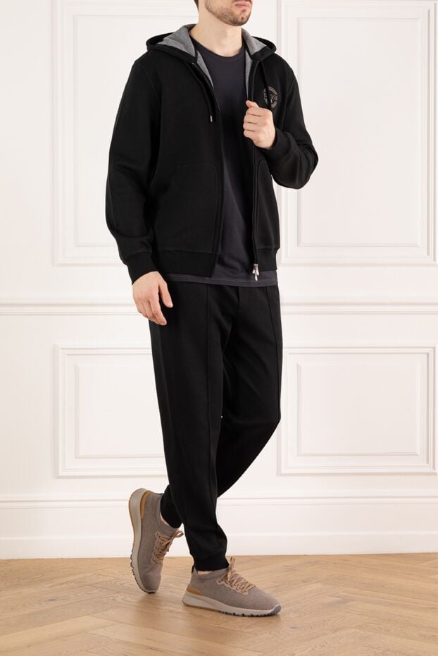 Brunello Cucinelli чорний спортивний костюм з капюшоном та логотипом 185266 - фото 2