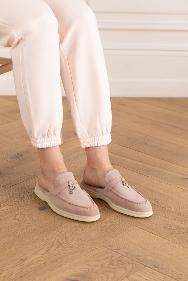 Loro Piana babouche charms walk mules pink for women 185278 - photo 3