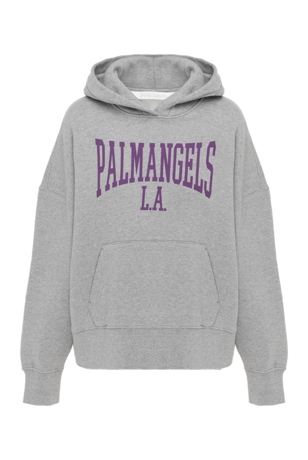 Gray women's hoodie melange with logo - photo 1