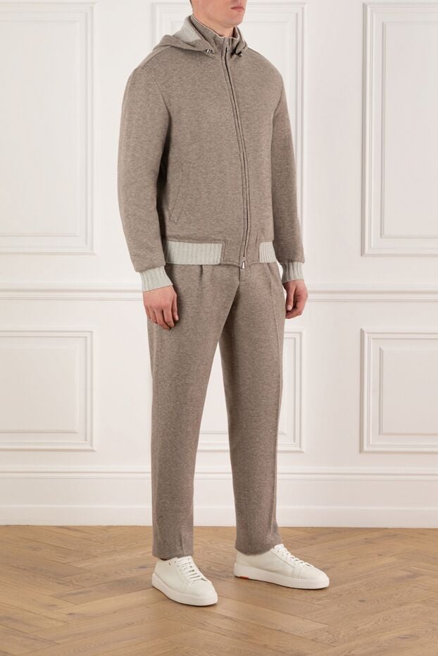 Enrico Mandelli beige tracksuit with contrast cuffs and elastic band 185317 - photo 3