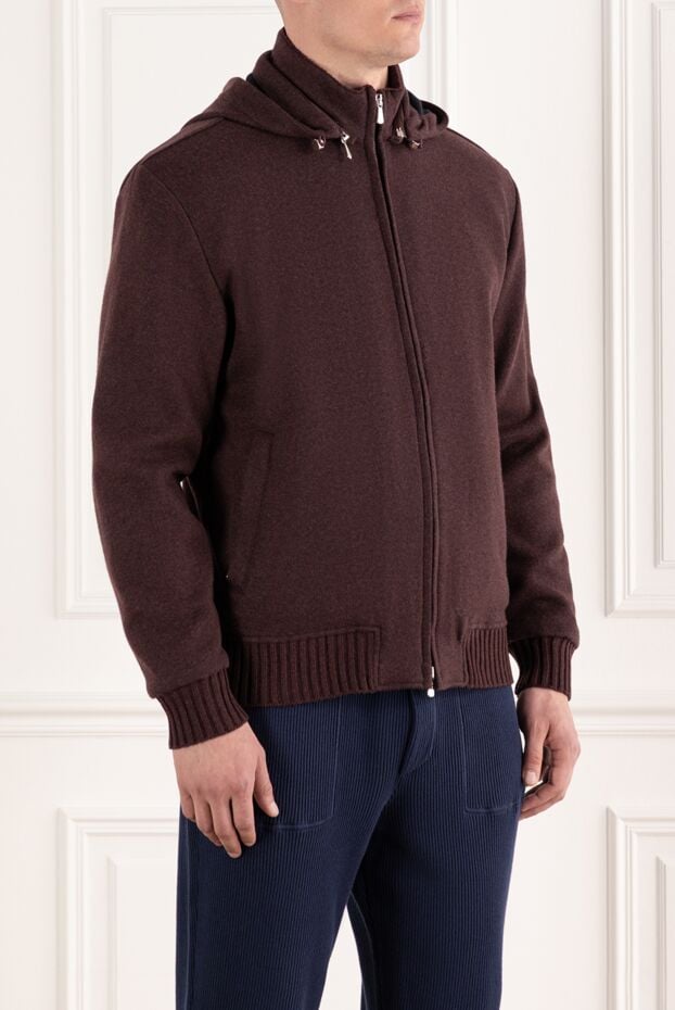 Enrico Mandelli cashmere jacket with hood and zipper in burgundy color 185323 - photo 3