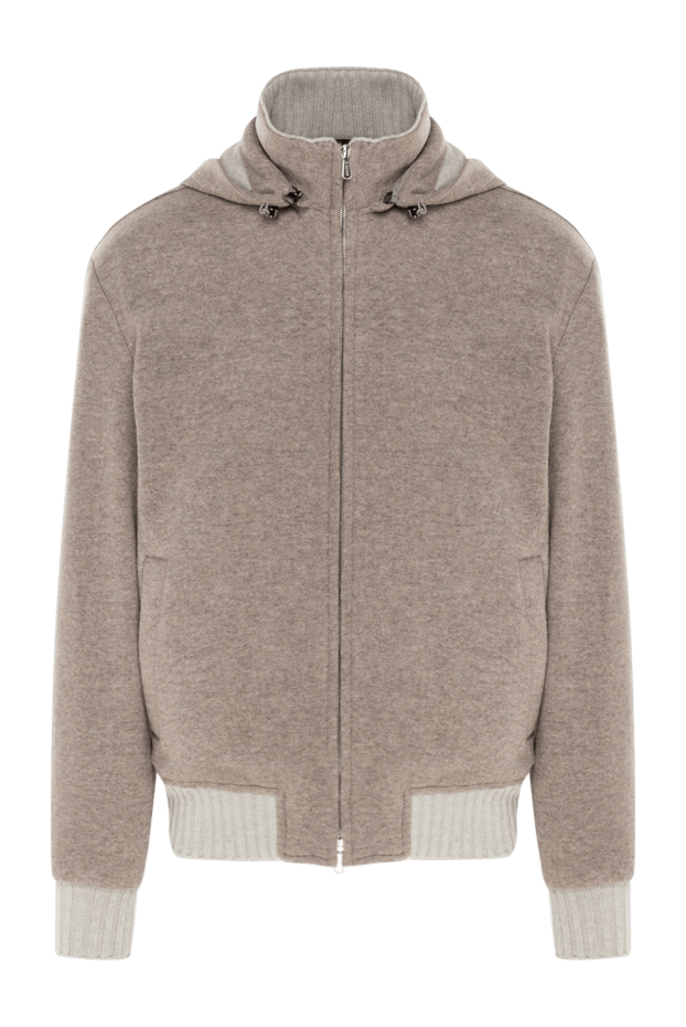 Enrico Mandelli beige men's cashmere sweatshirt with hood 185336 - photo 1