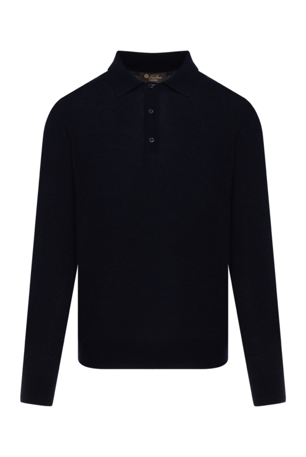 Loro Piana long sleeve polo shirt in soft navy blue jersey 185362 - photo 1