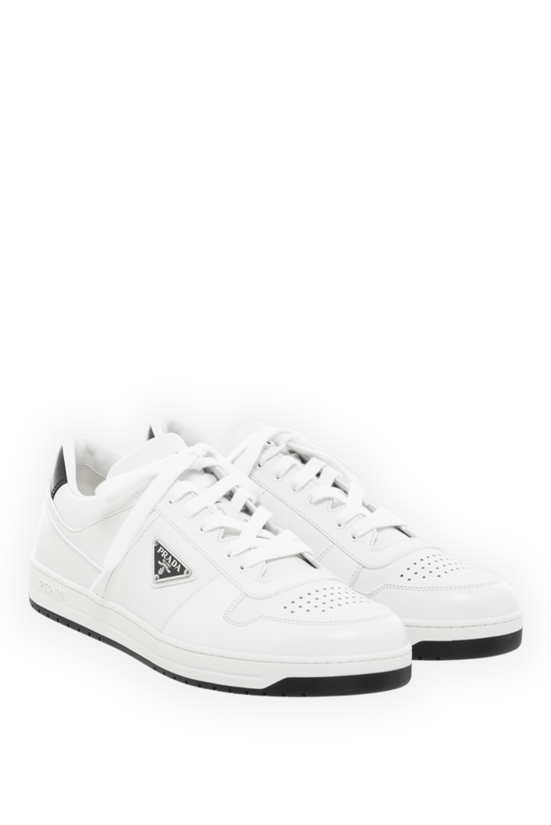 Prada men's leather sneakers white 185372 - photo 3