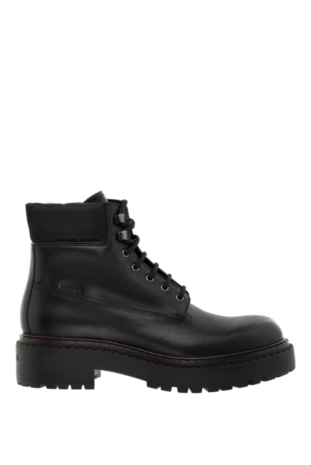 Prada black men's leather work boots 185374 - photo 1