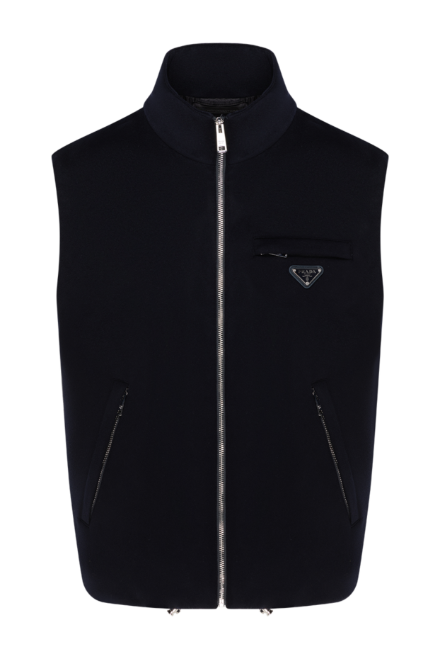 Prada men's blue vest with zipper and pocket 185375 - photo 1