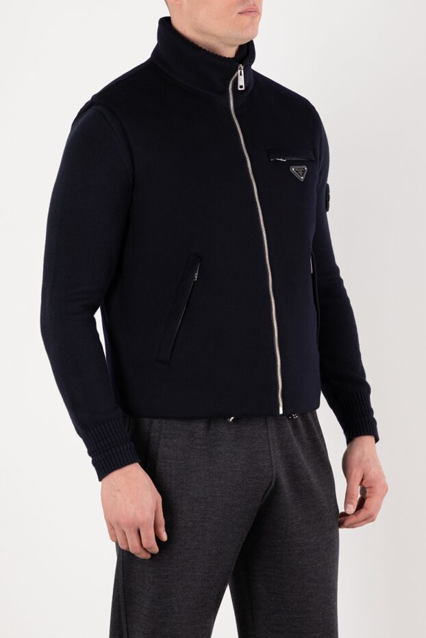 Prada men's blue vest with zipper and pocket 185375 - photo 3
