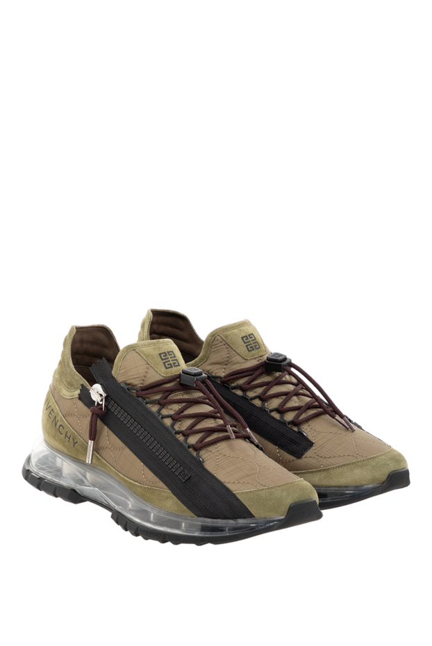 Givenchy specter sneakers in quilted canvas and suedegreen men's 185382 - photo 3