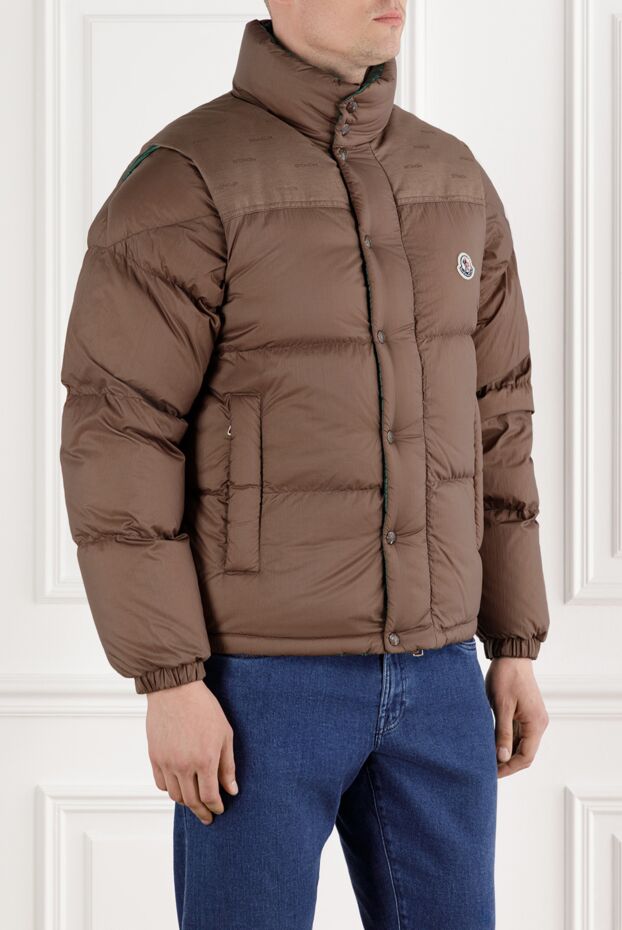 Moncler short down jacket verone double-sided brown men's 185393 - photo 3