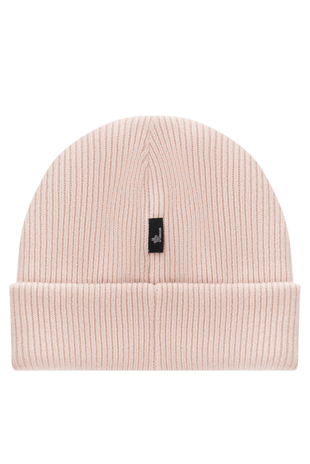 Moncler women's pink wool hat with logo 185396 - photo 3