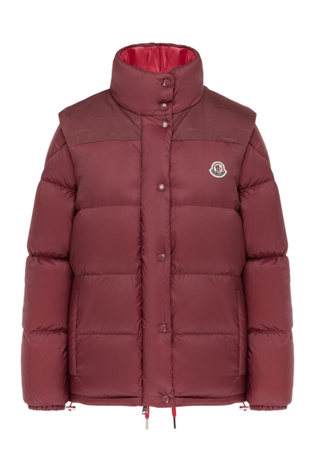 Moncler women's burgundy jacket with logo 185398 - photo 1