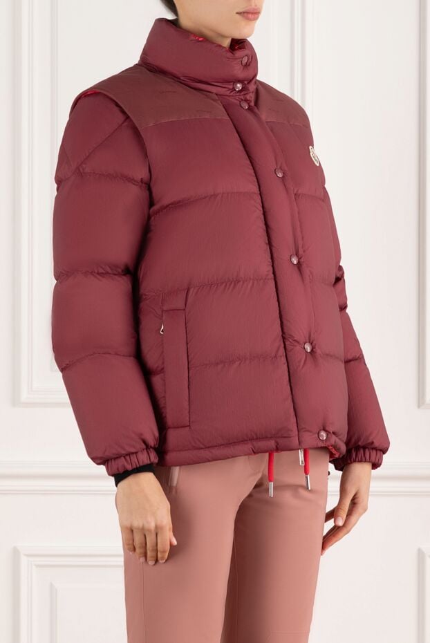 Moncler women's burgundy jacket with logo 185398 - photo 3