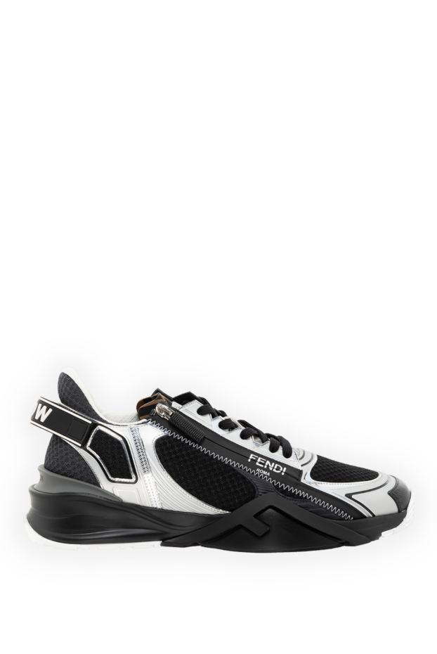 Fendi men's black mesh sneakers with zipper 185402 - photo 1