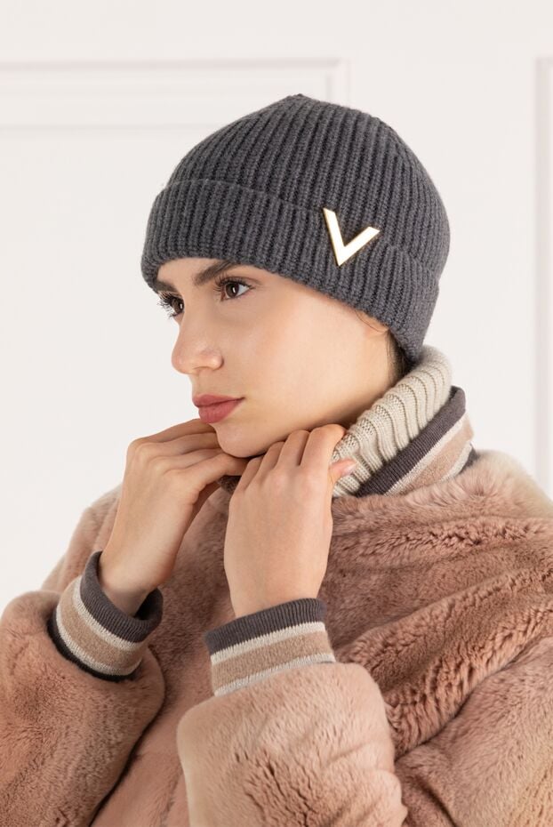 Valentino women's gray wool hat 185407 - photo 2