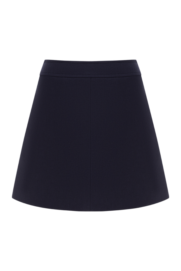 Blue wool mini skirt - photo 1