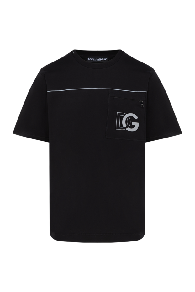 Dolce & Gabbana men's black cotton t-shirt with pocket 185443 - photo 1