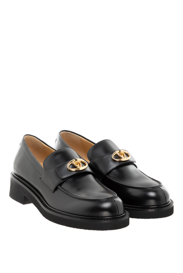 Valentino leather v-logo loafers for women black 185453 - photo 3